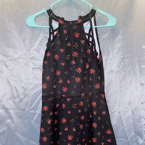 Black, knee length, thin summer dress